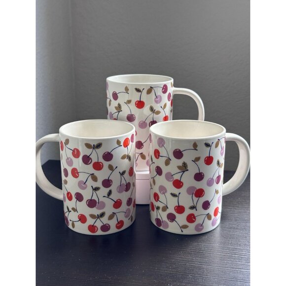 Room Essentials cherry print stoneware mug 16 oz, ceramic coffee cup, cute fruit - Picture 8 of 8
